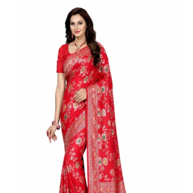 Kanjivaeam Cotton Solid Silk Saree