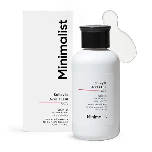 Minimalist Anti-Acne Salicylic Acid 2% Face Wash For Oily & Acne Prone Skin | With LHA for Pore Cleansing, Oil Control & Sebum Regulation | Cleanser for Women & Men | 100 ml