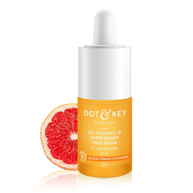 Dot & Key 10% Vitamin C + E, 5% Niacinamide Serum | Vitamin C Serum For Glowing Skin | Fades Dark Spots | Vit C with Blood Orange & Pumpkin | For Uneven & Dull Skin | For All Skin Types | 20ml