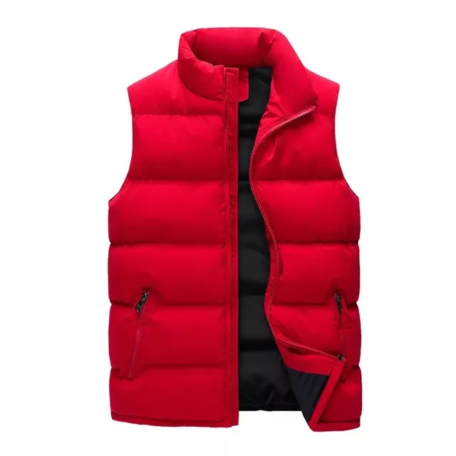 Pre Winter Warm Windproof Half Sleeves Jacket For Men - Red Jackets