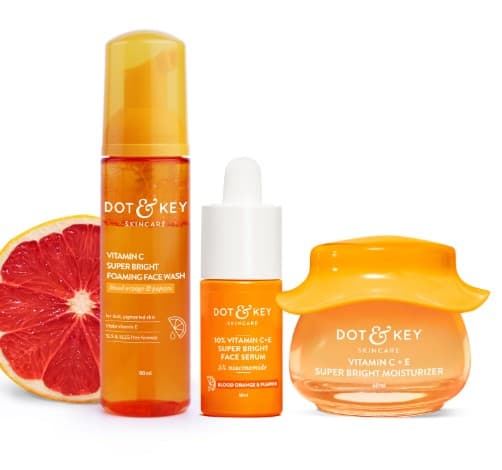 Dot & Key Vitamin C + E Skin Care Combo | Foaming Facewash 80ml, Serum 30ml, Moisturizer 60ml