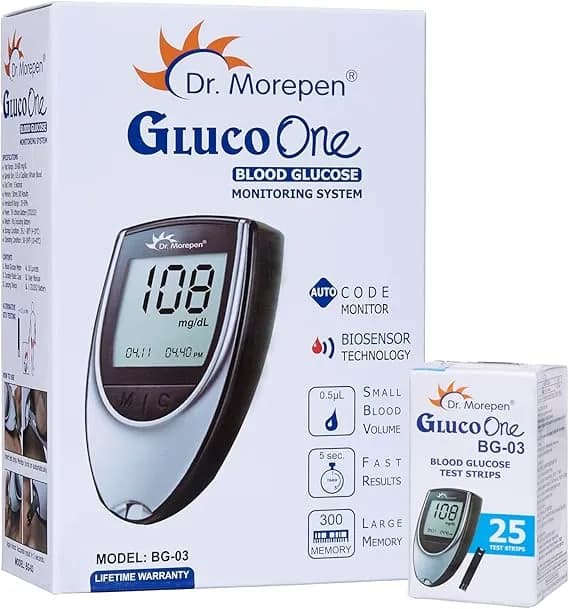 Dr Morpen Glucometer With 25 Strips & Lancet