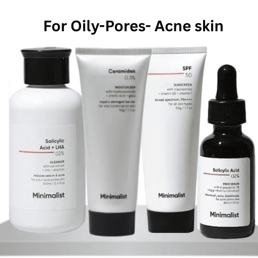 Minimalist Skincare Sets for Oily skin, Open Pores, Acne skin