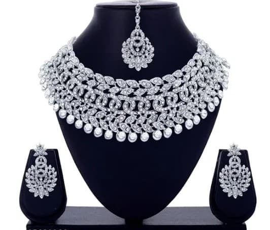 Jewellery Set White Diamond Wide 4 steps