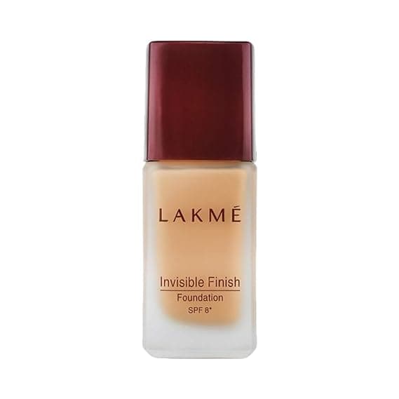 Lakme Invisible Finish SPF 8 Liquid Foundation 25 ml, 01 shade Ultra Light Water Based Face Makeup for Glowing Skin - Full Coverage, Natural Finish
