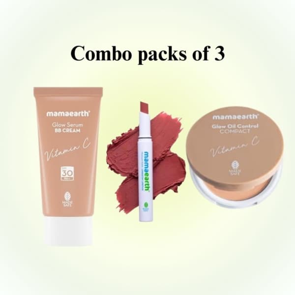Mamaearth Vitamin C Foundation, lipsticks, Compact Face Powder Sets for Everyday Makeup in affordable.
