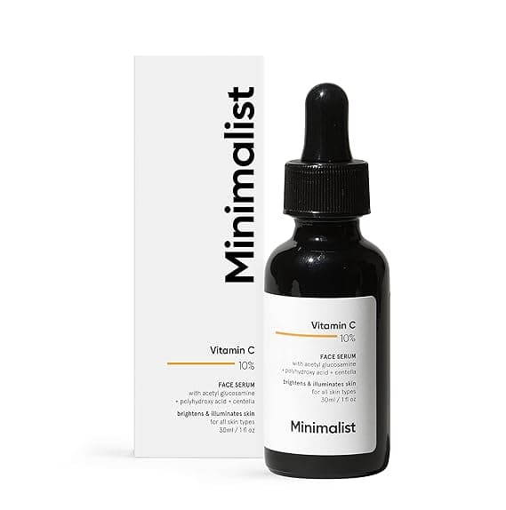 Minimalist 10% Vitamin C Face Serum for Glowing Skin, 30 ml, Formulated & Tested For Sensitive Skin,