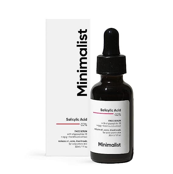 Minimalist 2% Salicylic Acid Serum For Acne 30 ml, Blackheads & Open Pores, Reduces Excess Oil & Bumpy Texture, BHA Based Exfoliant for Acne Prone or Oily Skin
