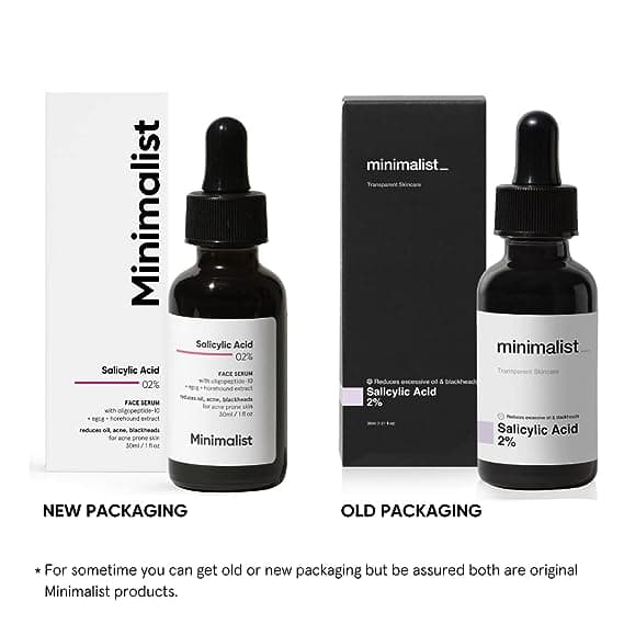 Minimalist 2% Salicylic Acid Serum For Acne 30 ml, Blackheads & Open Pores, Reduces Excess Oil & Bumpy Texture, BHA Based Exfoliant for Acne Prone or Oily Skin 1