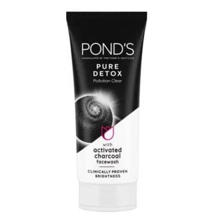 Pond’s Pure Detox, Facewash -100g, with Activated Charcoal, Daily Exfoliating & Brightening Cleanser for Fresh and Glowing Skin, Pollution Clear Face Wash.