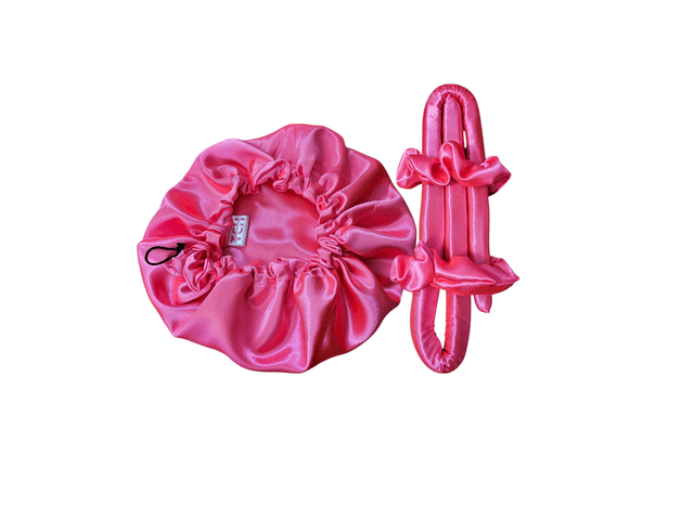 Silk Bonnet And Silk Heatless Hair Curler Set