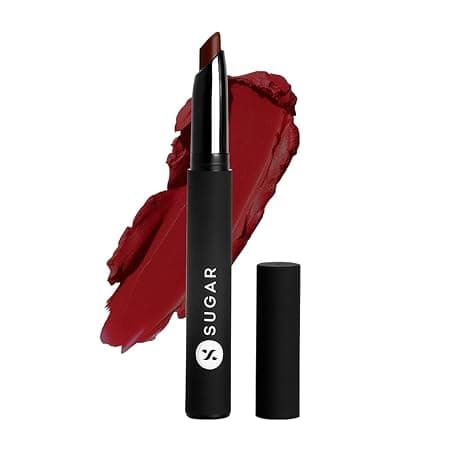 SUGAR Cosmetics Matte Attack Lipstick for Women - 2gm, 04 Maroon Color, Transferproof & Smudgeproof , Lasts upto 12hrs, Enriched With Jojoba Oil