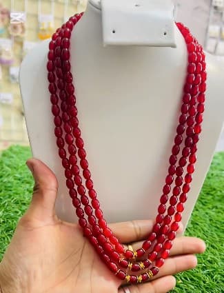 Red Mala 3 Layers For Party wear