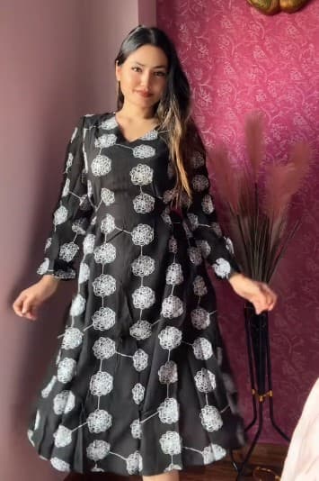 Midi skirt dresses for women Polka dots