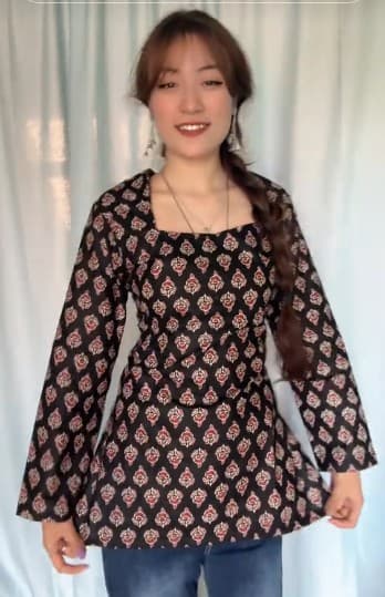 Back corset kurti in Jaipuri cotton