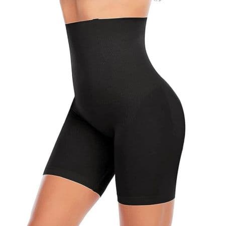 Tummy Control Shapewear High Waist Trainer Thigh Slimmer - Black Medium Size