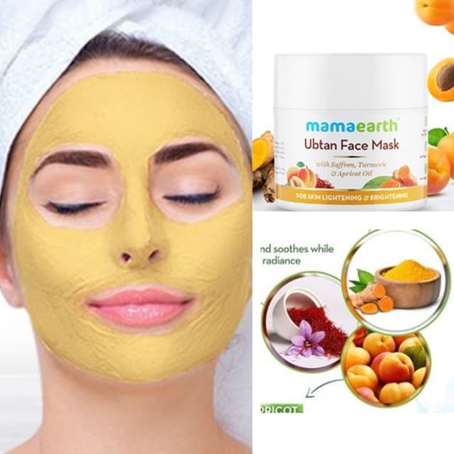 Mamaearth Ubtan Face Pack Mask with Saffron, Turmeric & Apricot Oil (100g)