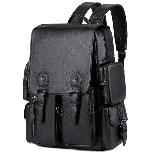 Leather Backpack College And School For Men Casual Travel Bag