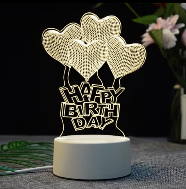 Birthday 3D Gift Night Light For Decoration