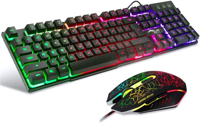 Rainbow Backlit Gaming Keyboard Black