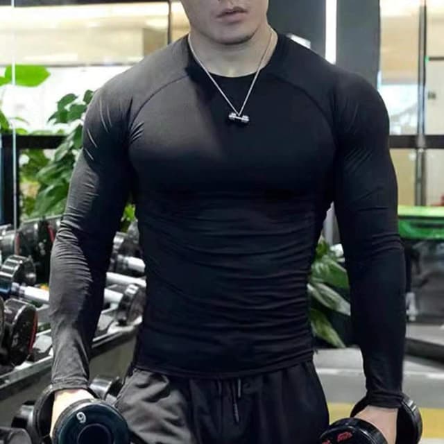 Cmfortable Inner Compression Round Neck Full Sleeve Sports T-Shirt For Men
