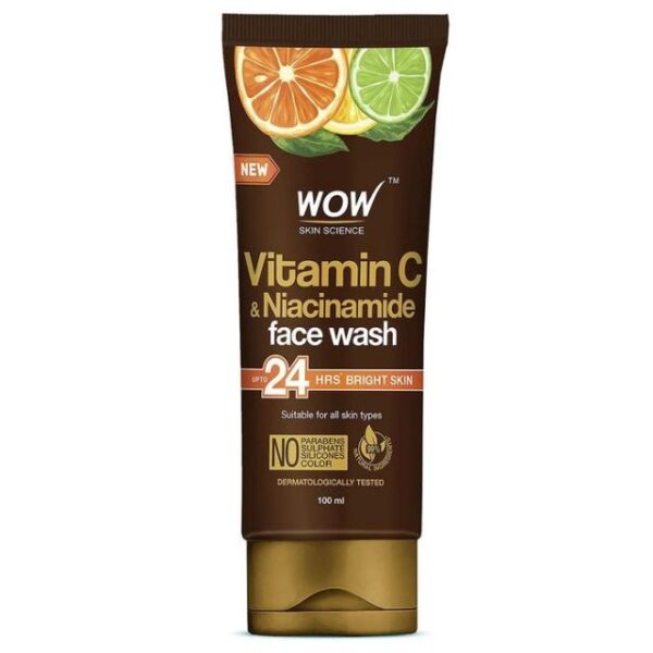 WOW Skin Science Vitamin C & Niacinamide face Wash 100ml - All akin Types-Front Side