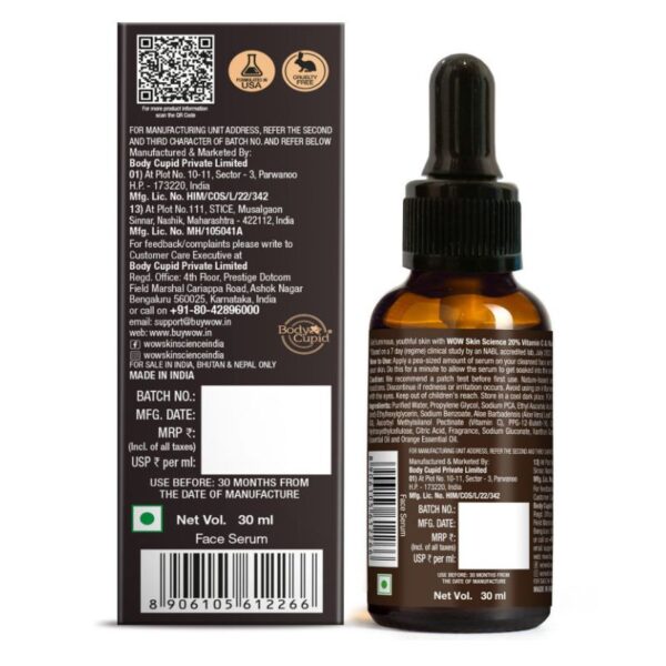 Wow Skin Science Vitamin C and Niacinamide Face Serum - 30 ml - Back Images