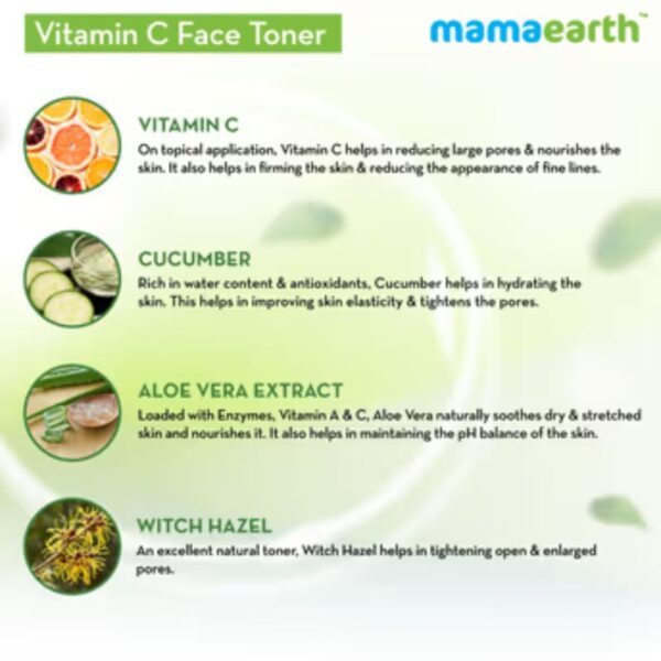 Mamaearth Vitamin C Face Toner For Pore Tighteneing(200ml) - Ingredients