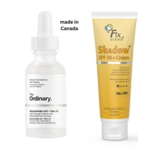 The Ordinary Hyaluronic Acid 2% + B5 Face Serum 30ml With Fix Derma Shadow Sunscreen 50 spf and 75g