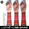 Lakme 9 To 5 Primer + Matte Lipstick, Matte Finish Swatches