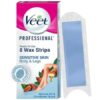 Veet Half Body Waxing Strip Kit for Sensitive Skin - 8 Strips