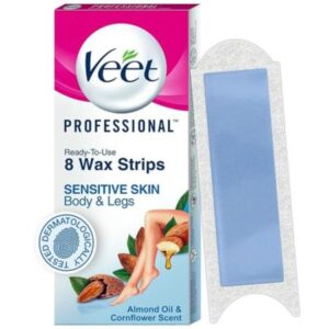 Veet Half Body Waxing Strip Kit for Sensitive Skin - 8 Strips