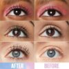 Maybelline Sky High Waterproof Mascara Makeup After and before looks