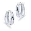 14K Silver Plated Sterling Post Small Chunky Hoops Earrings Thick Lightweight Silver Hoop Earrings for Women