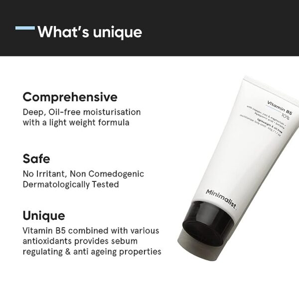 Minimalist 10% Vitamin B5 Gel Face Moisturizer Is Safe and Unique