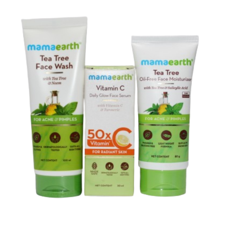 Mamaerath Tea Free Facewash, Moisturiser and Vitamin C Serum Sets